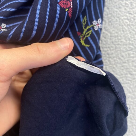 People Womens Blouse Size M  top Pullover Long Sleeve,Floral,  Striped - Picture 7 of 8